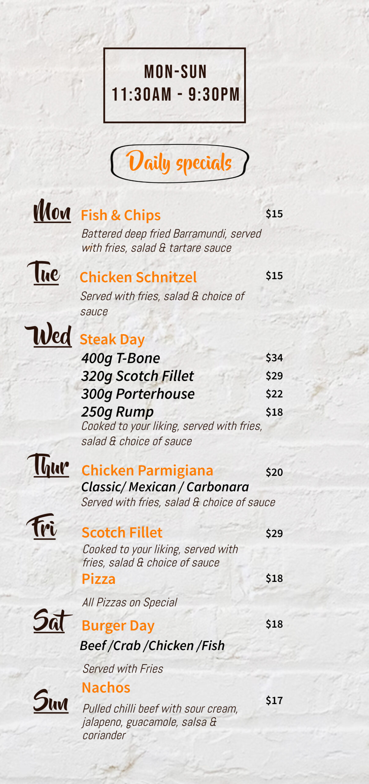4 Specials Page - Trifold Menu - Cheers (1)